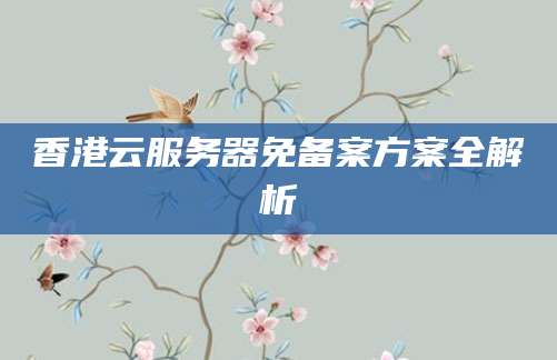 香港云服务器免备案方案全解析